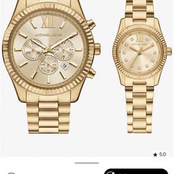 MICHAEL KORS Lexington Hits&Hers Gold-Tone Watch