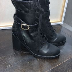 Express Black Buckled Boots 