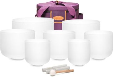 TOPFUND 6-12 inch Chakra Set of 7 Crystal Singing Bowls Heavy Duty #2569Y Y6