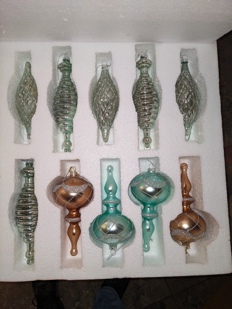 Balsam Hill Winter Frost Glass Ornaments 