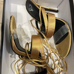 Gold High Heels 4 in.