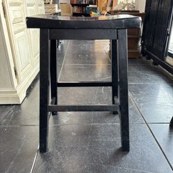 Two Black Wooden Stool (Smaller Set) 