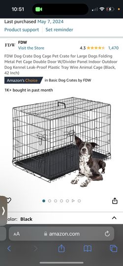 42 Inch Black Dog Cage