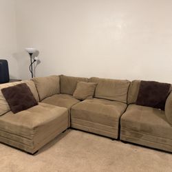 Tan Sectional Sofá 