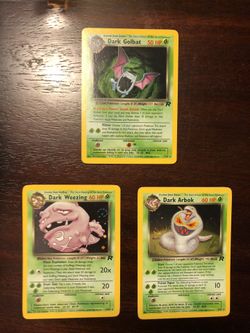 Pokemon Golbat Weezing Arbok Holo WOTC Dark Rocket Series