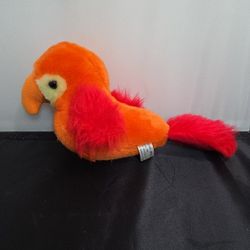 Vintage Lois Toy Plush Nut Shells Orange/Red Parrot Bird Plush (J3)