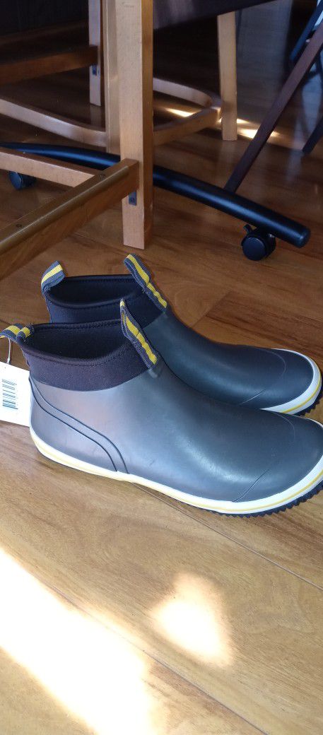 Rubber Waterproof 6 inch Ankle Rain Boot Shoes for Men -