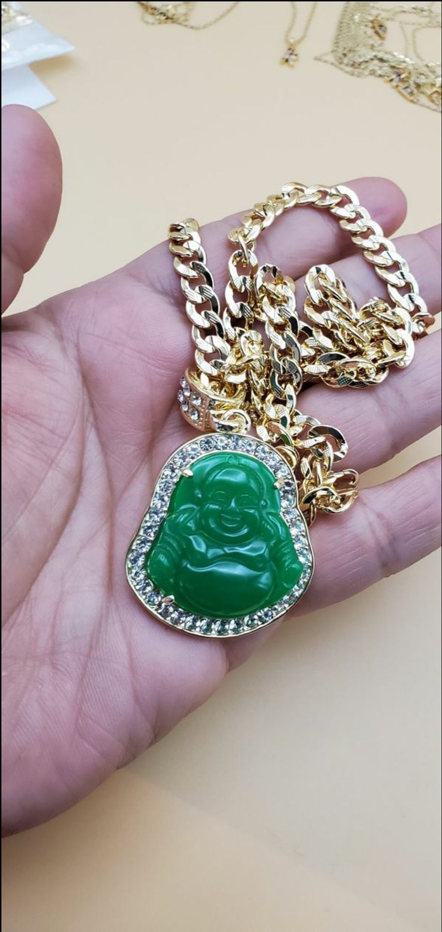 Green Buda with Cuban chain
