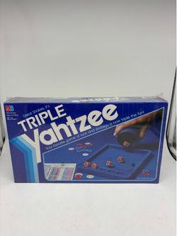 Triple Yahtzee Game by Milton Bradley New Old Stock Vintage Sealed 1982 NEW