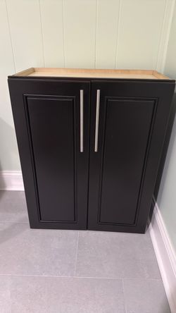 Dark Double-Door Storage Cabinet