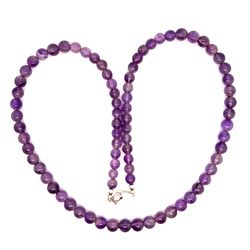 Silver 925 Clasps Amethysts Beaded Necklace