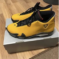 Jordan 14 yellow ferrari for cheap sale