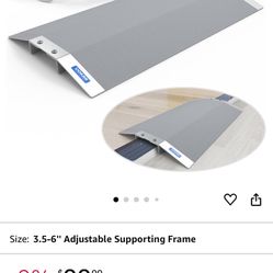 UOKRR Wheelchair Ramp 28.5" W, Bridge Threshold Ramp For Doorways, With 3.5-5'' Adjustable Supporting Frame And Non-Slip Surface, Aluminum Ramp For Wh