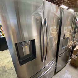 New Samsung -Samsung - 23 cu. ft. 3-Door French Door, Counter Depth Refrigerator with CoolSelect Pantry™ in Stainless Steel