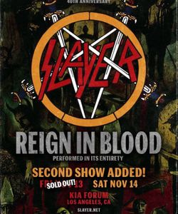 Slayer Saturday tickets November 14th