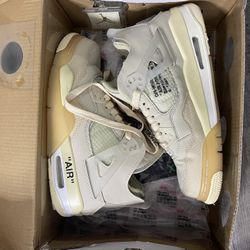 Jordans 4  Off White Size 7 Women 