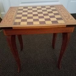 Antique Italian game table and music box