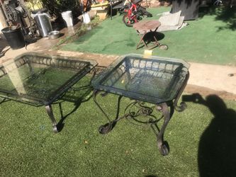 Wrought Iron with Glass Top Coffee & End Tables