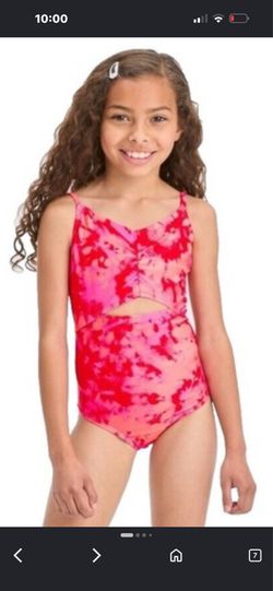 Cat & Jack pink tie-dye one-piece swimsuit