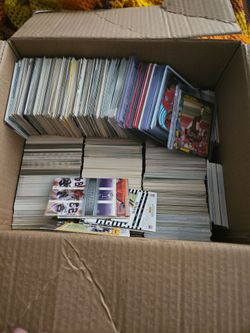 Box of sports cards