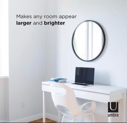 Matte Black Round Mirror