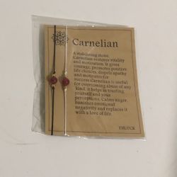  2pcs Carnelian Crystal Bracelet Handmade Natural Healing Gemstone Bracelet with Wish Cards