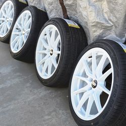 18x8.5 BRAND NEW MST D1 FLOW FORM WHEELS/RIMS AND BRAND NEW TIRES 235/40R18. 5X114.3