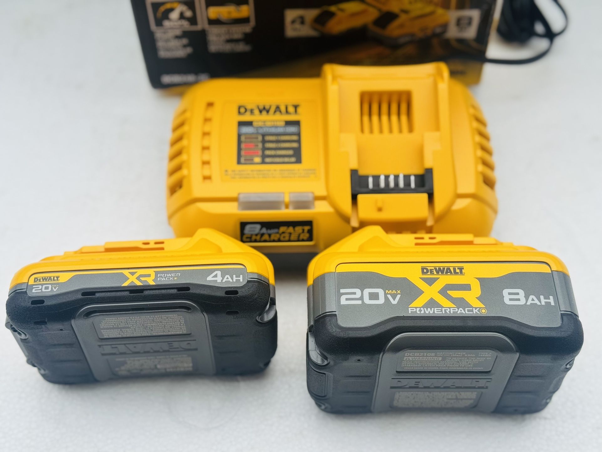 DEWALT 20V XR Lithium-lon Starter Pack with 8.0 Ah and 4.0 Ah Battery Packs and Charger