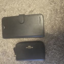 Coach Leather iPhone  Case/wallet  And Small  Coin Purse.