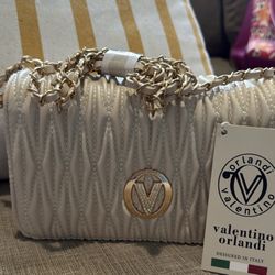 ✨Valentino Orlandi Silk Crème Purse – new with tags