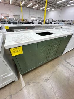 New Galya 60 Inch Contemporary – Modern Bathroom Vanity, Cabinet, Top Green