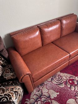 NEW King Size Sleeper Sofa Bed | Pull Out Couch | Faux Leather Brown