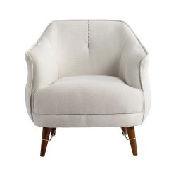 XINMICS Mid-Century Modern Accent Chair, Tufted Upholstered Armchair for Living Room, Bedroom
