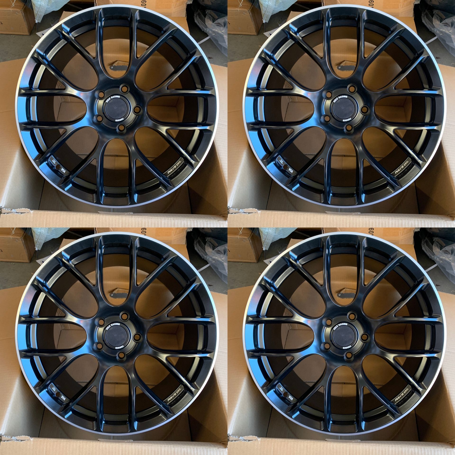 19" NEW RAYS Style Matte Black Staggered Wheels Rims 19x8.5 + 35 19x9.5 +40 (5x120) Fits F30 F80 F82 F90 F10 F22 F12 Brand New 4X Set Comes w RAYS