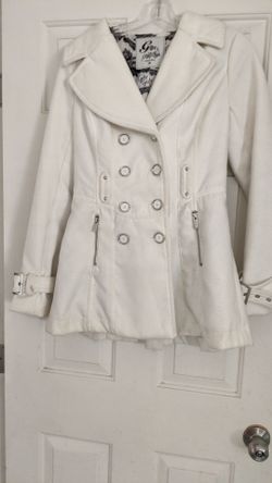 White double breasted jacket w/ buckled cuffs