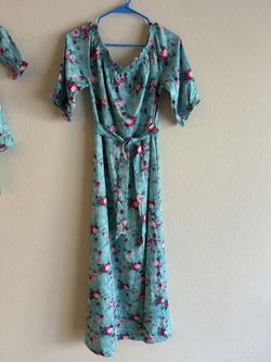Dresses. Set For Mom and Daughter . L Adult and XXS Kid