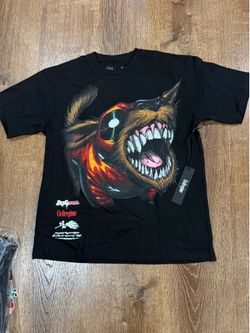 Black and orange Dog Pool  Civil Regime tee size medium