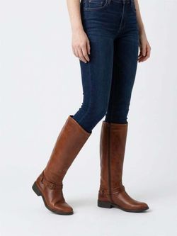 Brown Leather Knee-High Boots