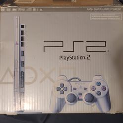 BOXED PLAYSTATION PS2 SONY Slim Pro GAME SYSTEM SET SATIN SILVER SCPH-79001