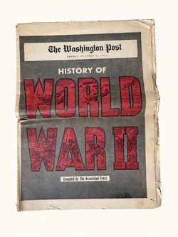 1945 WWII History Newspaper Supplement – Washington Post / Associated Press