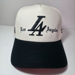 Reference Los Angeles Snapback Hat White Black Red Adjustable