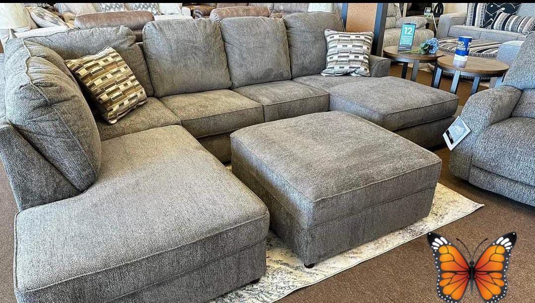 OPhannon Sectional Sofas Couchs with Chaise + OTTOMAN 