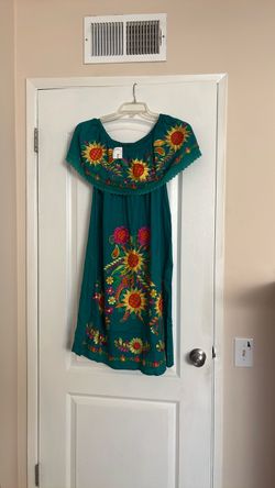 Green Embroidered Dress