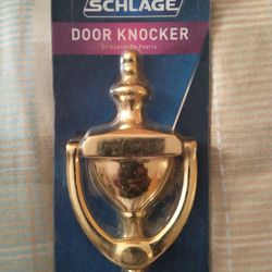 Schlage Door Knocker, Bright Brass