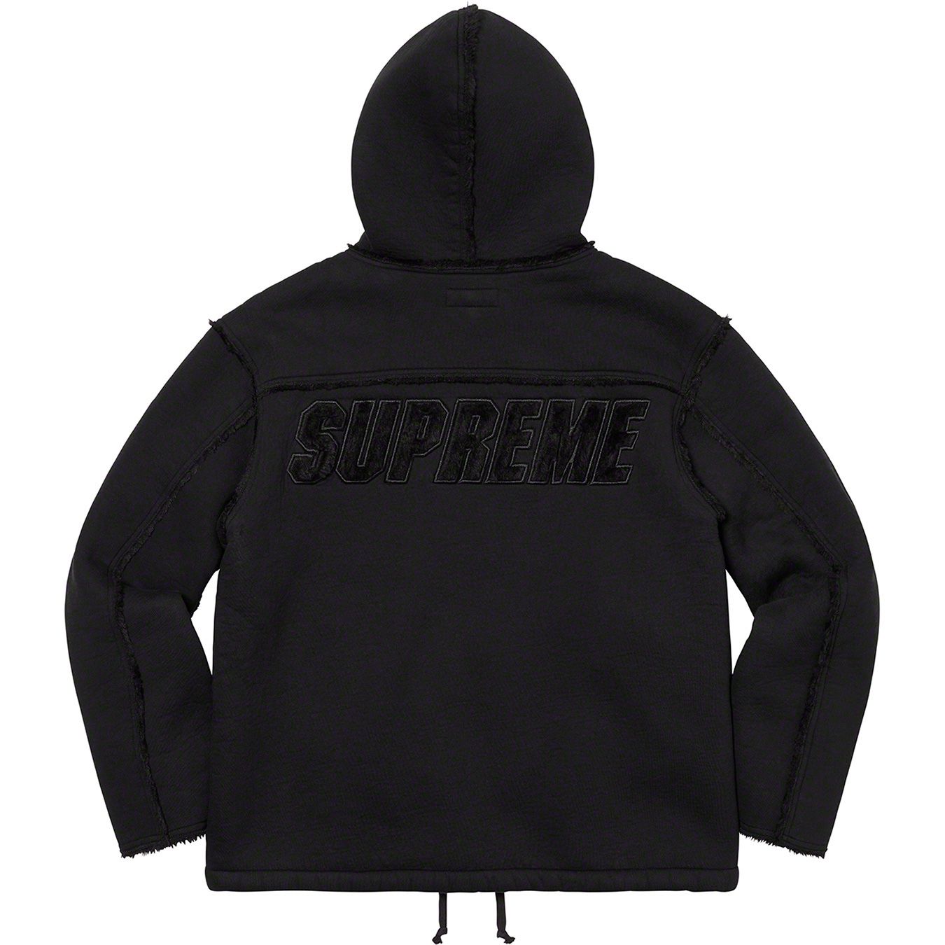 Supreme Faux Shearling Hooded Jacket Black - Size XL