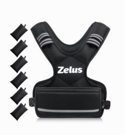 ZELUS Weighted Vest for Men Women,Adjustable 4-32lb Vest, Removable Weights 4-10/11-20/20-32lb, 6 Ironsand Removable Weights, Reflective Strips, Waist