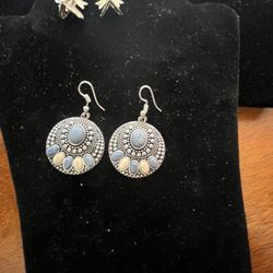 Dangle Style Earrings W/turquoise Stones 