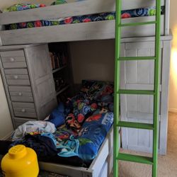 Kids Twin bunk bed And Mattress -$150