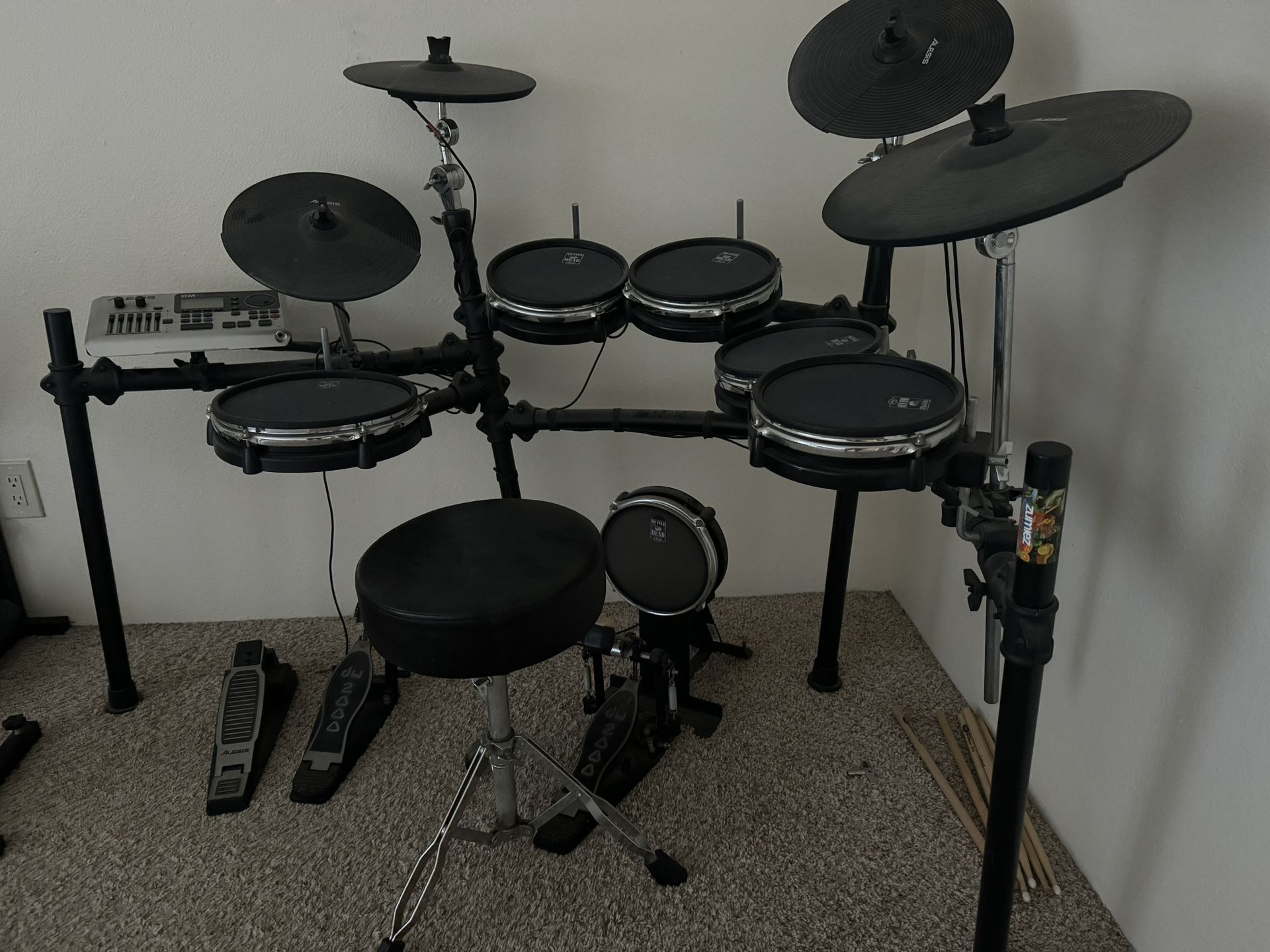 Alesis DM10 Electric Drum Set With DW2000 Double Bass Pedal