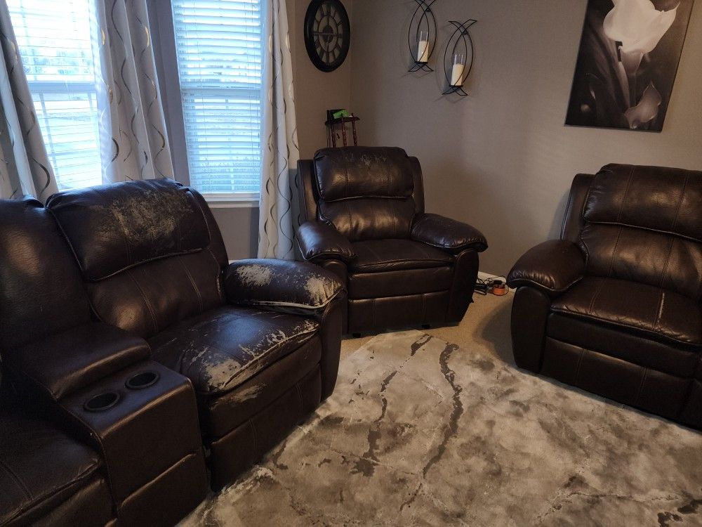 2 Piece Faux Leather  Living Room Set